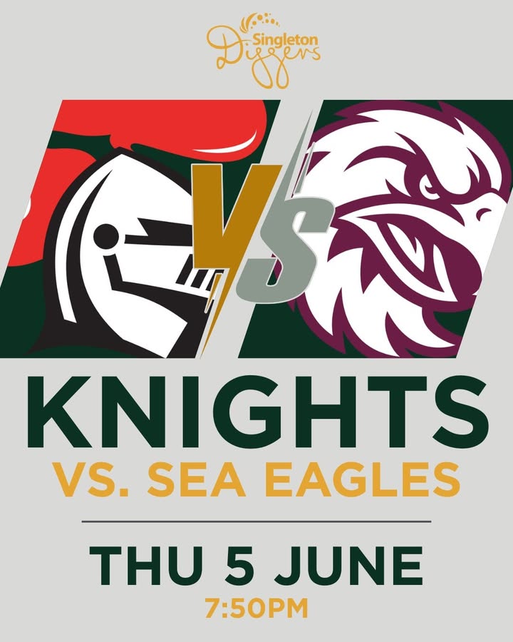 Featured image for “Knights vs Sea Eagles NRL Showdown: Live and Loud at Singleton Diggers”