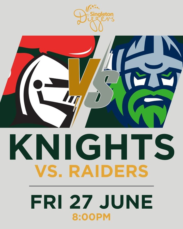 Featured image for “Knights vs Raiders Live at Singleton Diggers: Friday Night Footy Fun”