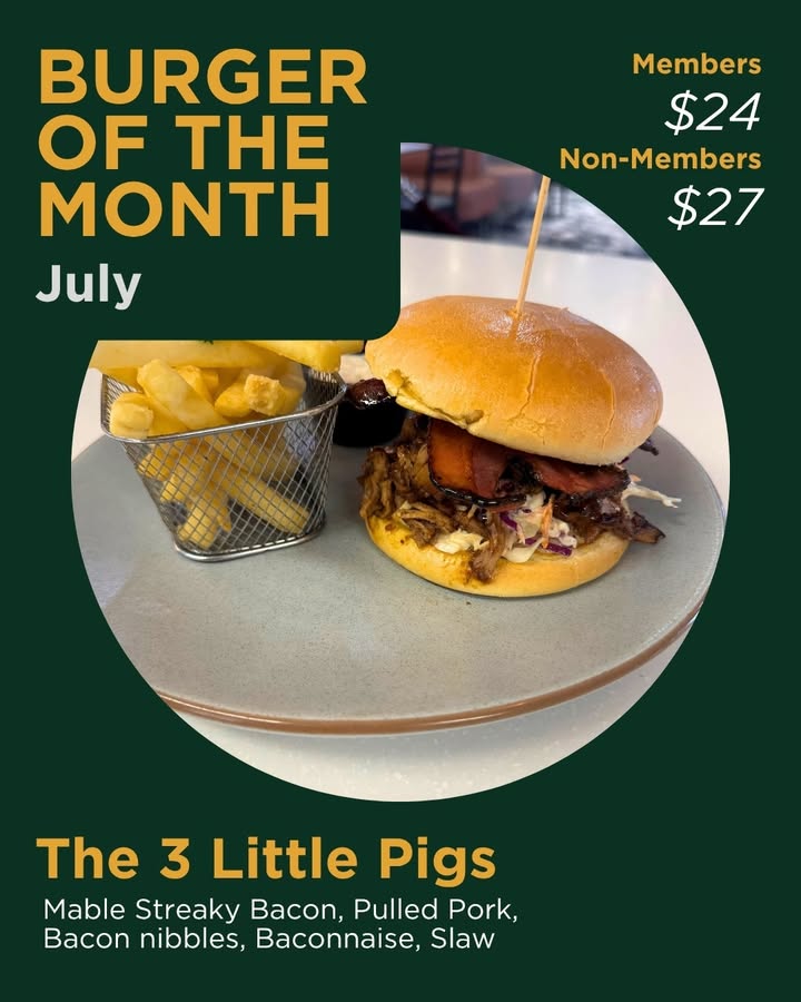 Featured image for “Three Little Pigs Burger: July Burger of the Month at Singleton Diggers”