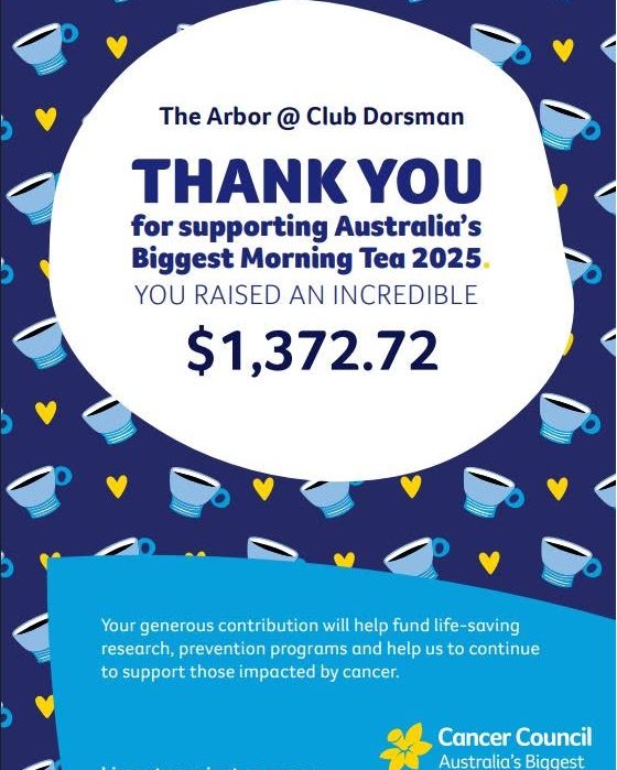 Featured image for “Biggest Morning Tea Success: The Arbor Raises $1,373 for Cancer Research”
