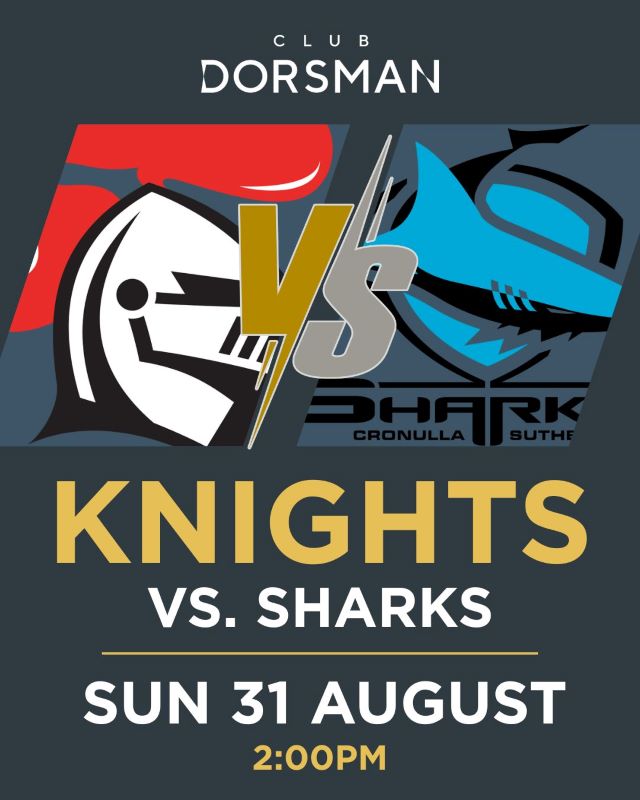 Featured image for “Live NRL Game: Sharks vs Knights at Club Dorsman”