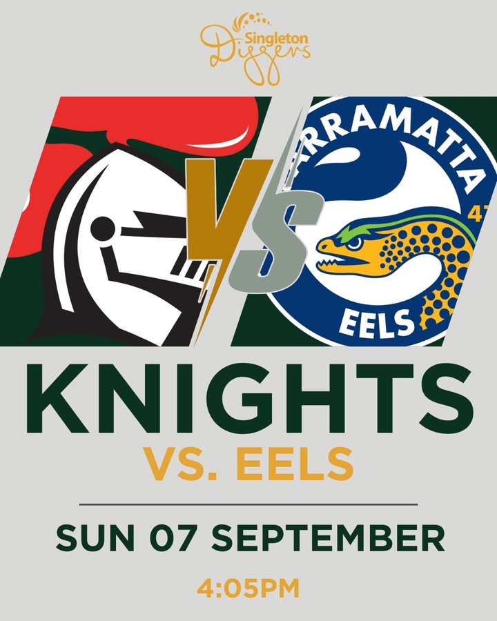 Featured image for “Eels vs Knights Live & Loud: Sunday Footy Fun at Singleton Diggers”