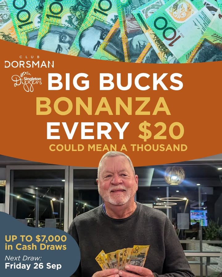 Featured image for “Big Bucks Bonanza: Win Thousands at Singleton Diggers & Club Dorsman”