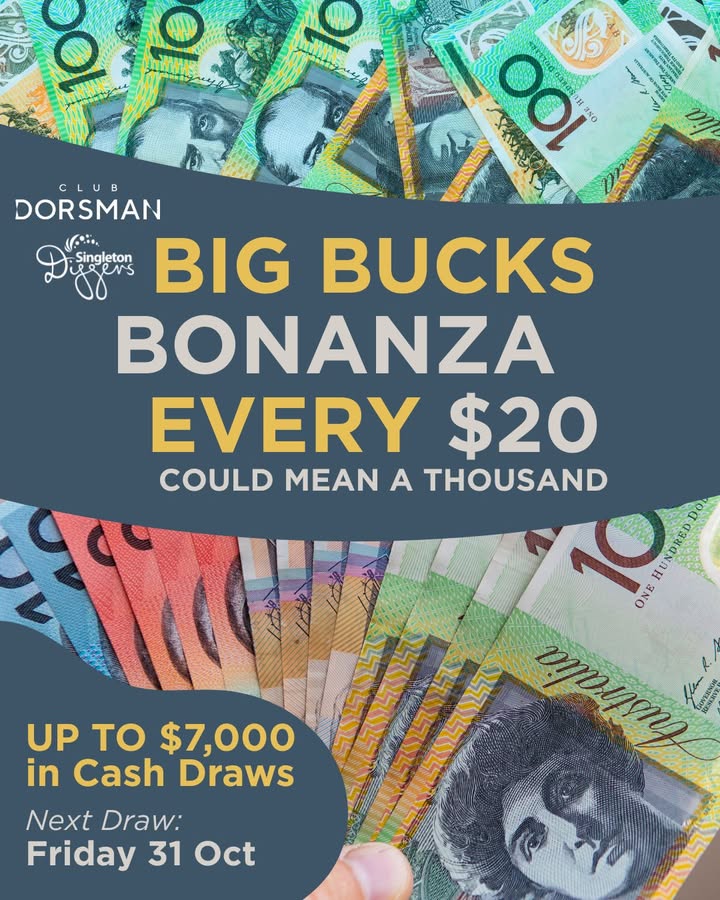 Featured image for “Big Bucks Bonanza: Win Thousands at Singleton Diggers & Club Dorsman”