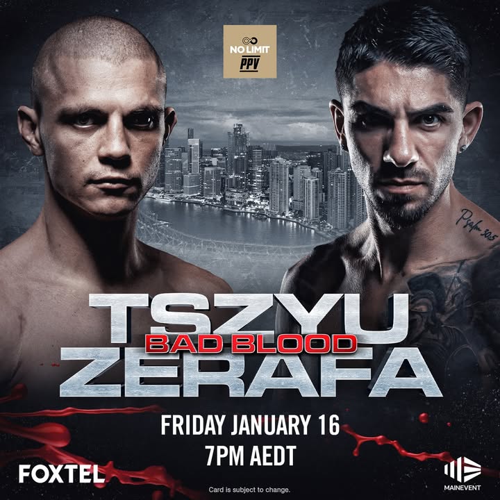 Featured image for “Tszyu vs Zerafa Live at Club Dorsman Friday”