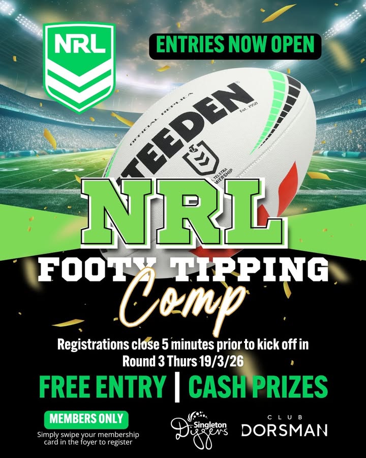 Featured image for “NRL Footy Tipping Returns to Singleton Diggers”