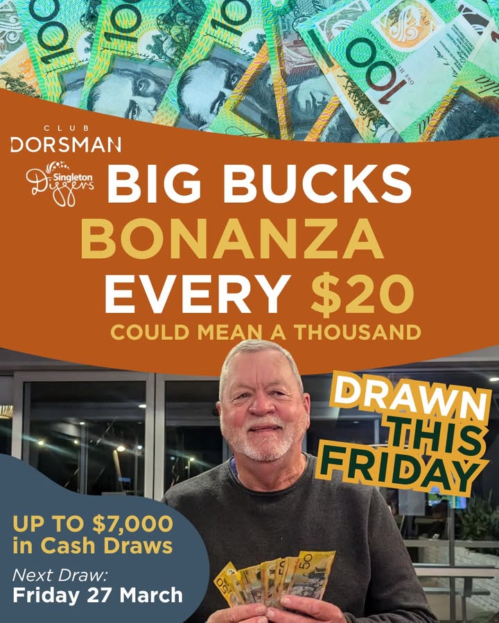 Featured image for “Big Bucks Bonanza Tomorrow Night at Singleton Diggers”