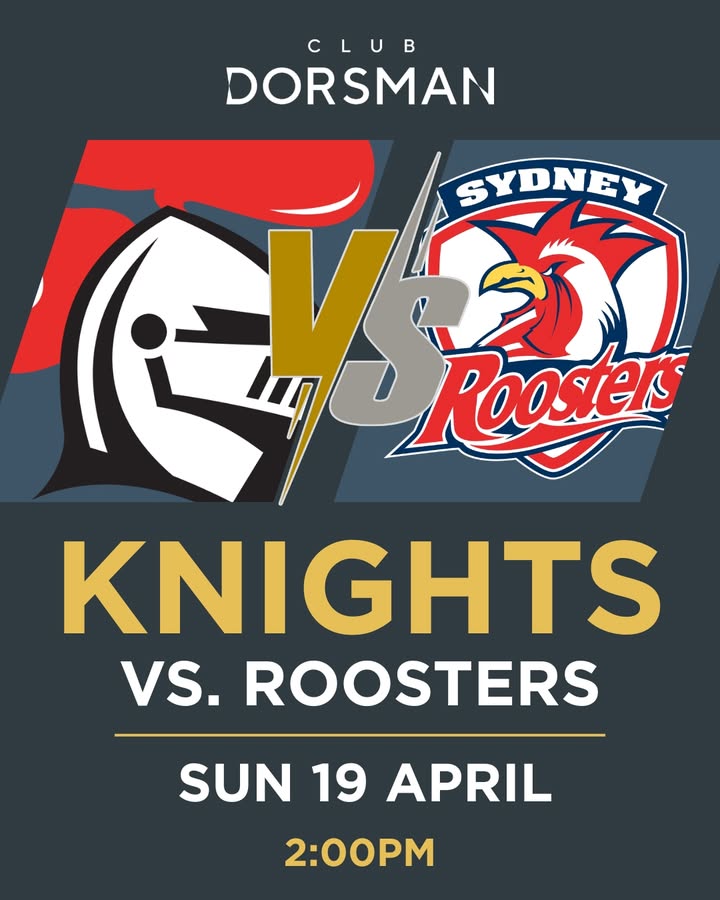 Featured image for “Knights vs Roosters This Sunday at Club Dorsman”