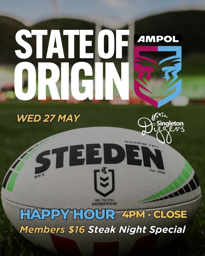 Featured image for “Watch State of Origin Live at Singleton Diggers”