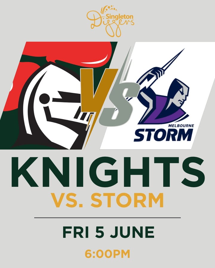Featured image for “Watch Knights vs Storm Live at Singleton Diggers This Friday”