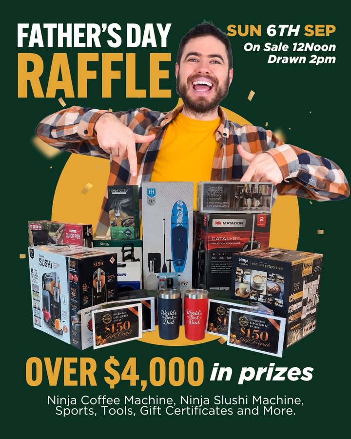 Featured image for “Father’s Day Raffle at Singleton Diggers – Over $4,000 in Prizes”