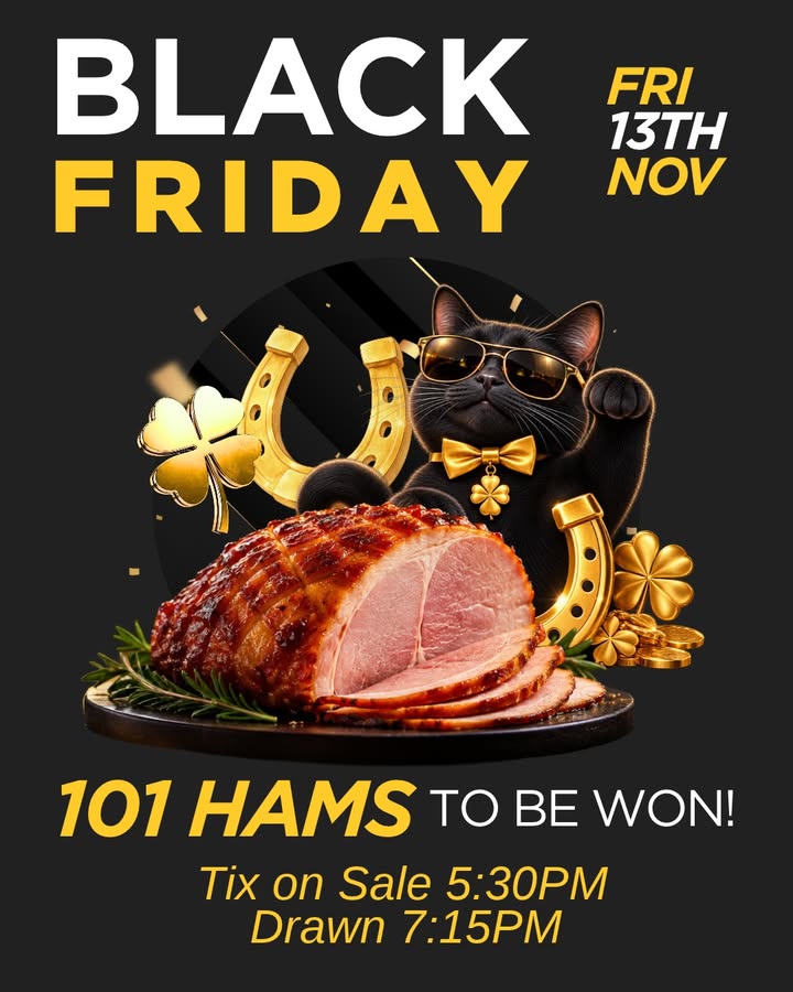Featured image for “101 Ham Raffle This Friday 13th at Singleton Diggers”